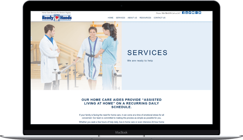ReadyHands Home Care site